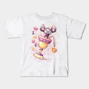 Winner rat in a champion cup Kids T-Shirt